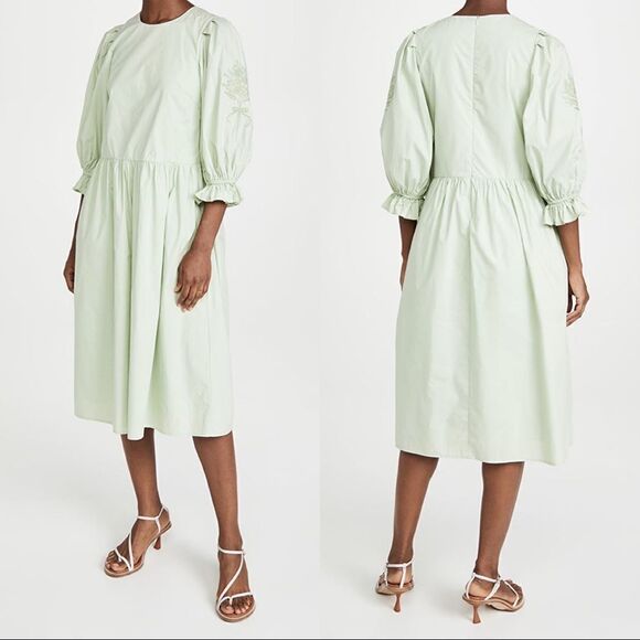 Meadows Hazel cotton Dress Sage US6 - Picture 6 of 12